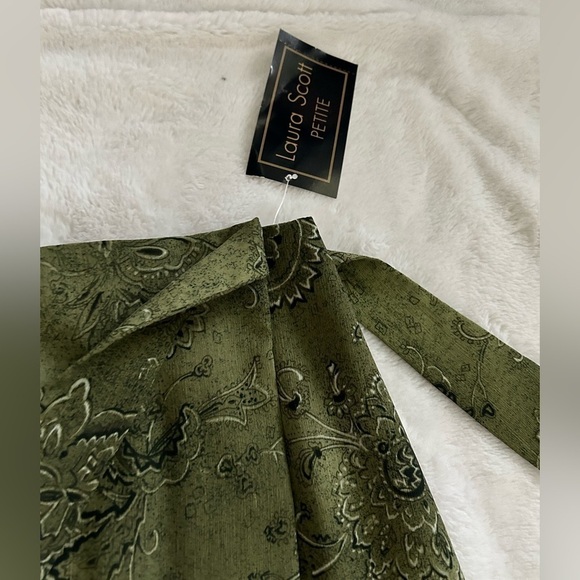 Laura Scott vintage skirt set, sleeveless top & faux wrap midi skirt, sz 8p NWT - Picture 5 of 12